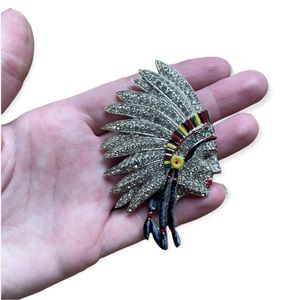 Vintage Coro Indian Head Brooch